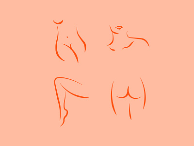 Feminie Figures female figure illustration lined simple women