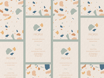 Proper Business Card business card graphic minimal pattern simple terrazzo