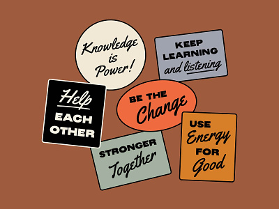 Reminders change illustration minimal motivation stickers type typography