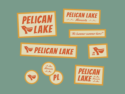 Pelican Lake graphic illustration lake logo minnesota pelican simplistic typography water