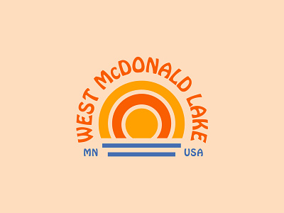 West McDonald Lake design graphic illustration lake logo minimal minnesota type typography