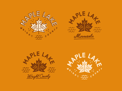 Additional Maple Lake Logos fall illustration lake maple maple leaf minnesota simplistic typography