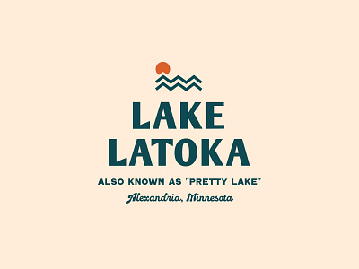 Stacked Lake Latoka Logo branding graphic illustration lake latoka logo minimal minnesota typography