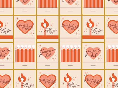 Valentine Matchbooks illustration matchbook matches puns simplistic typography valentine valentines day