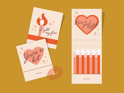 Valentine Matchbook pt. 2 design graphic illustration matchbook matches simplistic typography valentine valentines day