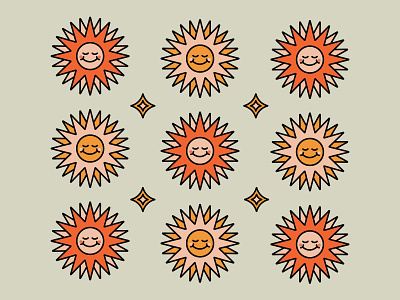 Sunshine 70s illustration pattern retro simplistic summer sunshine