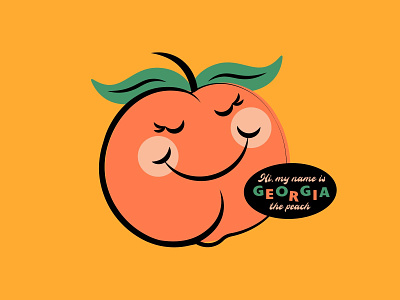 Georgia the peach 🍑 cute fruit georgia graphic illustration peach simplistic