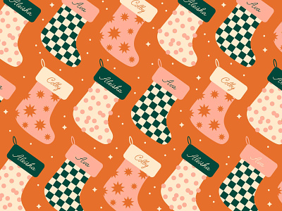 Xmas Stockings christmas fun graphic illustration pattern simple stockings