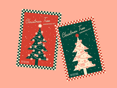 Christmas Tree Growing Kit christmas design graphic holiday illustration simplistic tree xmas