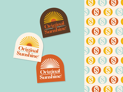 Original Sunshine Badges badge branding graphic logo minimal pattern sunshine type typography