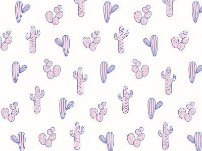 Pink Cactus cactus illustration line pattern pink