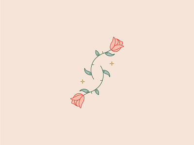 Roses illustration line roses simple