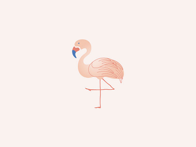 Flamingo bird flamingo illustration line pastel pink simplistic