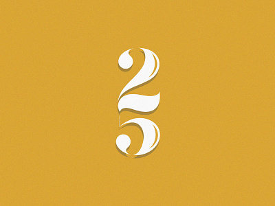 25 25 logo number typography yellow