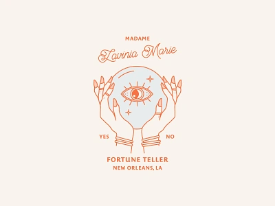 Good Fortune crystal crystal ball evil eye fortune graphic illustration line logo minimal new orleans simplistic type typography