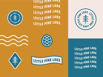 Little Pine Lake graphic illustration lake logo minimal pine simplistic type typography
