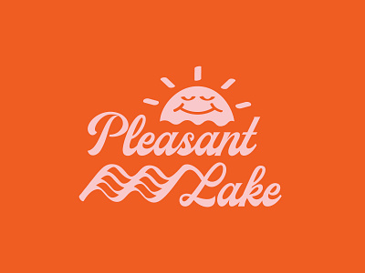 Pleasant Lake illustration lake logo minimal pleasant simplistic typography