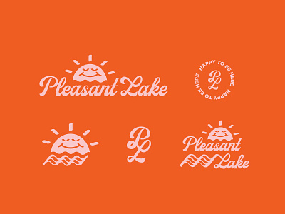 Pleasant Lake Continued illustration lake logo minnesota pleasant simplistic typography