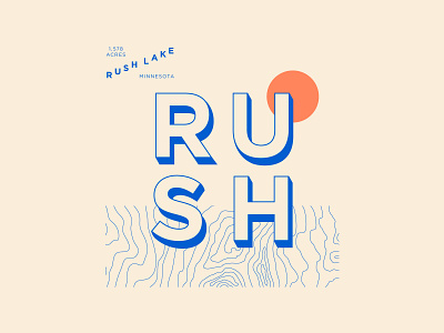 Rush Lake illustration lake logo minnesota rush simplistic typography