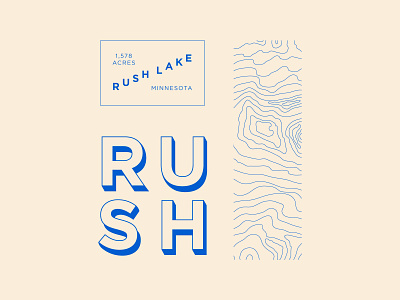 Rush Lake Continued graphic illustration lake logo minimal minnesota simple type typography