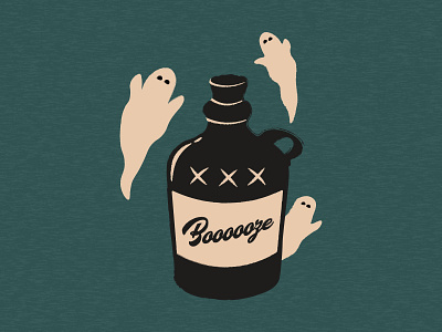 Booooze👻 design ghost halloween illustration spooky