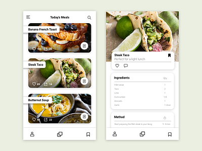 Today's Meals app food ingredients list meal planner recipe share social