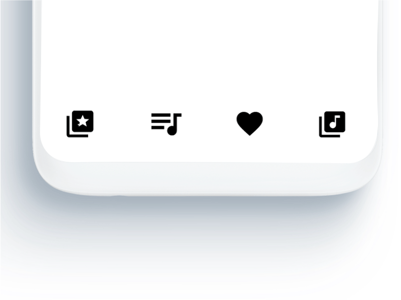 Simple music app buttons