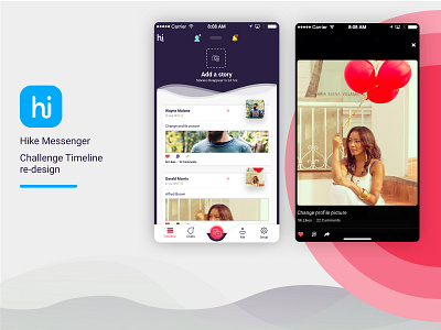 Hike Messenger: Timeline Redesign android app app branding chat app design feed hike ios iphone ui messenger app mobile app timeline ui ux website