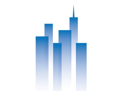 Commercial Maintenance Logo blue buildings city commercial corporate logo