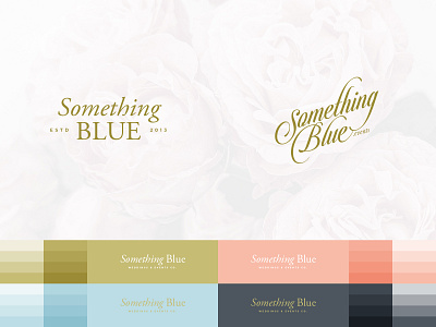 Something Blue Events Co. blue blush branding charcoal events gold logo weddings