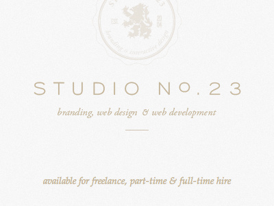 Studio No.23 Holding Page holding page home page lite seal
