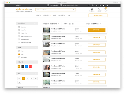 Product list with filters branding filter filter ui list ui design