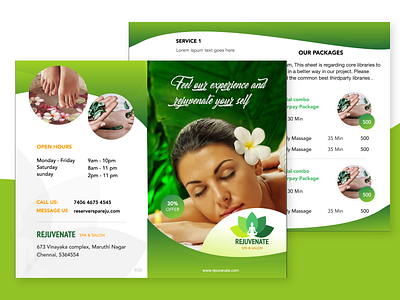 Spa flyer brochure design design flyer marketing campaign rejuvenate spa