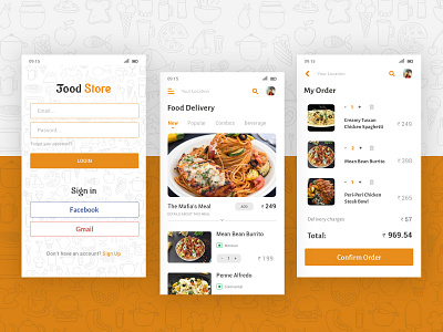 Food Application Design app design food app ui web