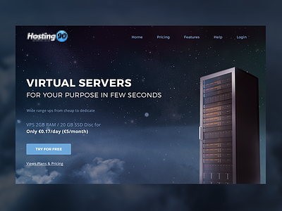 Hosting (WIP) blue cloud hosting servers sky space stars