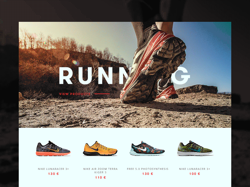 Nike concept clean flat gif nike product shoes ui web website