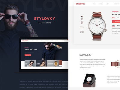 Stylovky on Behance eshop fashion hipster minimal shop store watch webdesign website