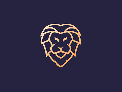 Lion animal branding gold icon lion logo mark stroke symbol tiger