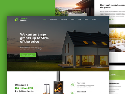 Green for House behance case study green landing page website