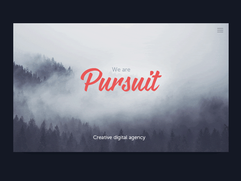 Pursuit Agency agency animation clean clouds fog gif website