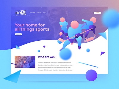 The Home Team - Design adobe illustrator adobe xd gradient hockey manrope skateboarding soccer sports ui web web design