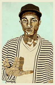 Pharrell collage cut paper