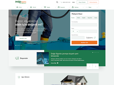 Doga Insurance Website Design & Development Project insurance company istanbay mobile responsive software development ui ux website design