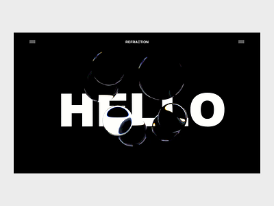 Hello there... 3d animated c4d concept dark design hello landing page refraction simple ui under construction