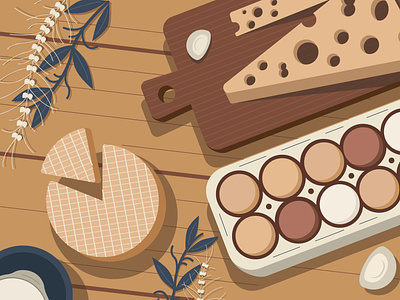 Food illustration breakfast cheese design eggs food illustration illustrator tree