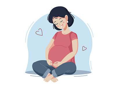 Pregnant woman baby blue child design illustration illustrator minimalist minimalistic mother mum pregnancy pregnant woman