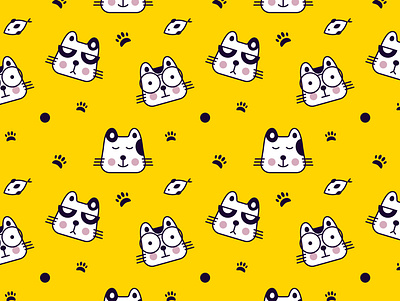 Cats pattern cat cats illustration kitty pattern vector