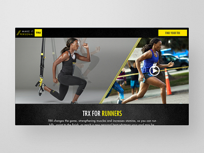TRX Make It Personal Campaign Design athletic black campaign design ecommerce fitness landing page sports ui ux web website yellow