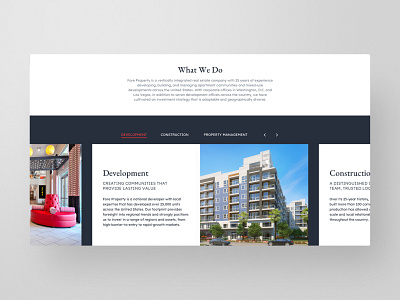 Fore Property Services Component Design design gray interface property realestate red services cards tabbed design ui ux web website