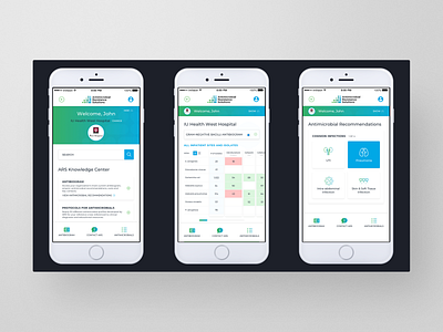 Medical Knowledge Center Interface blue design gradient green hopsital interface medical medicine mobile ui ux